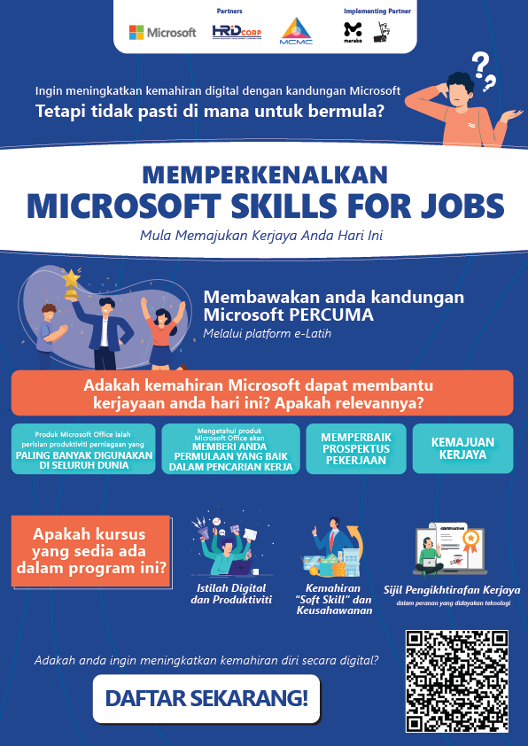 Microsoft Skills for Jobs Poster BM MCMC
